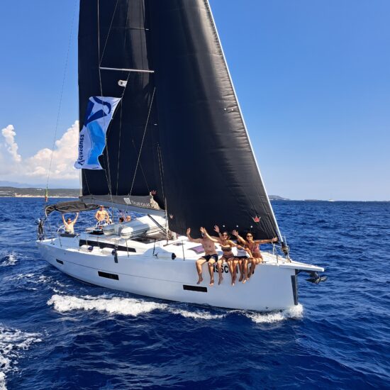 Boat upwind Sardinia